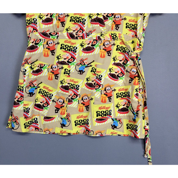 Kellogg's Coco Pops Scrubs Top Womens Small Cartoon Print Tie Waist Graphic - Picture 4 of 13